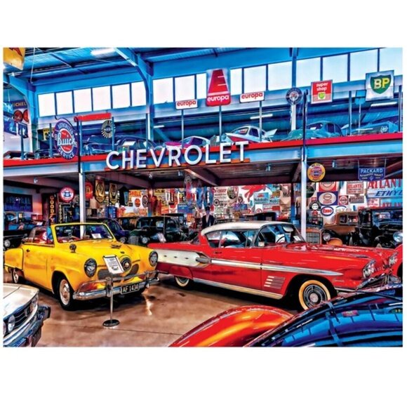 Jigsaw Puzzle Cars Vintage Museum Nostalgic Retro 750 Piece Automobiles 18X24 - Picture 3 of 16